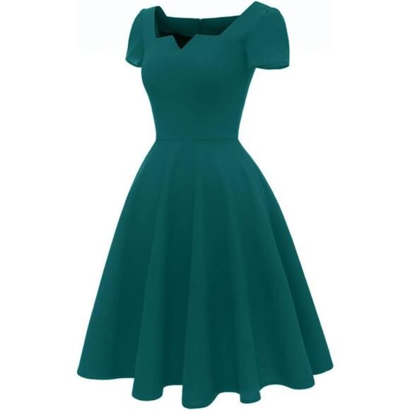 Women's Classic Tea Dress A-teal - Picture 3 of 7